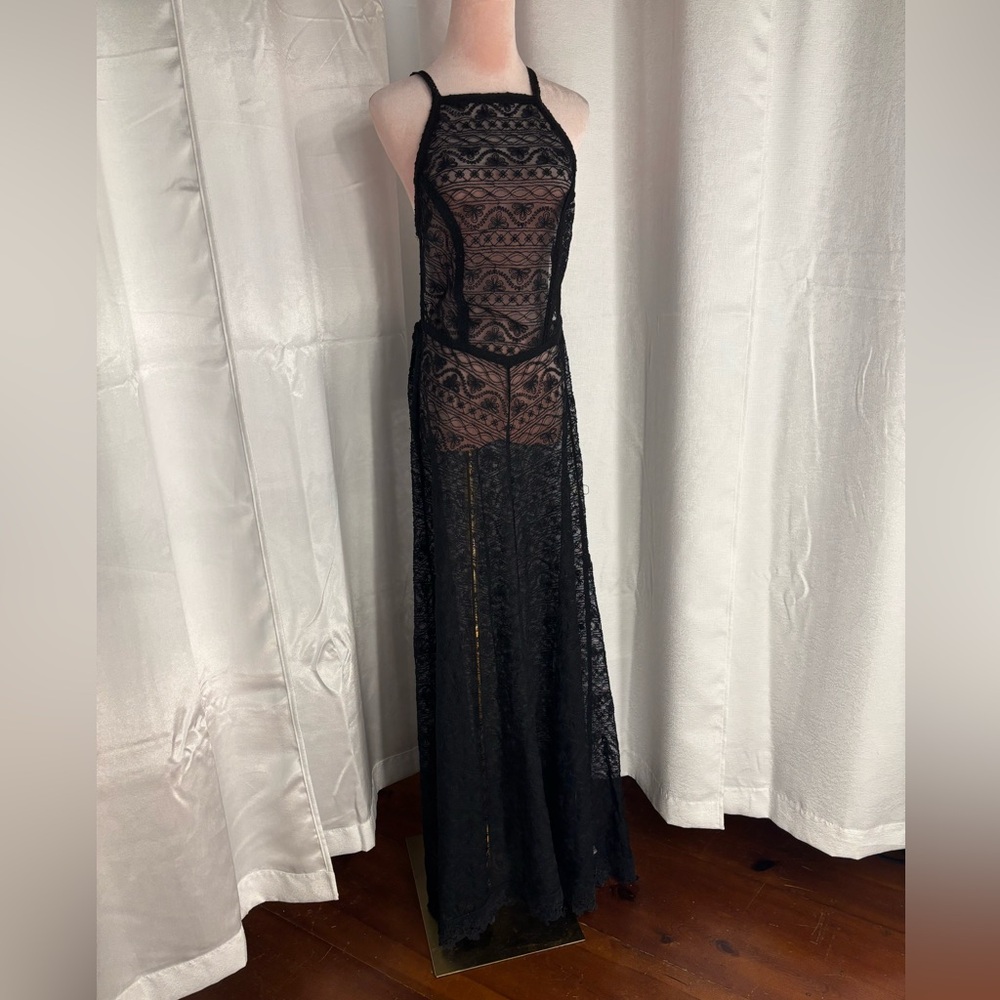 Kendall & Kylie Black Lace Maxi Dress